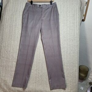 Suslo Couture Pants Mens 32x32 Black Plaid Chino‎ Golf Stretch Trouser Preppy